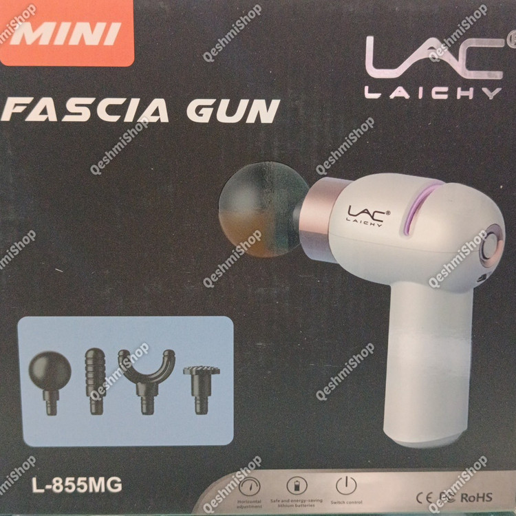 مینی ماساژور تفنگی شارژی LAC مدل L-855MG (همراه با 4 سری تخصصی)